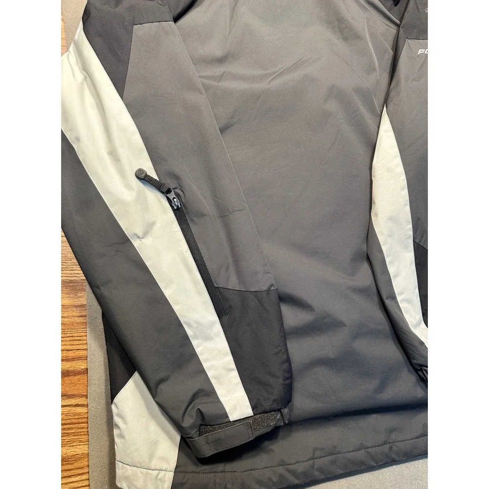 Free Country FC Xtreme Mens Jacket Grey Black White Hooded Size Large‎ Insulated